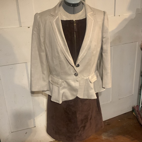 2/$50 NWT Isaac Mizrahi Zip Front Suede Jumper Collegiate Retro Business Rustic - Picture 12 of 13